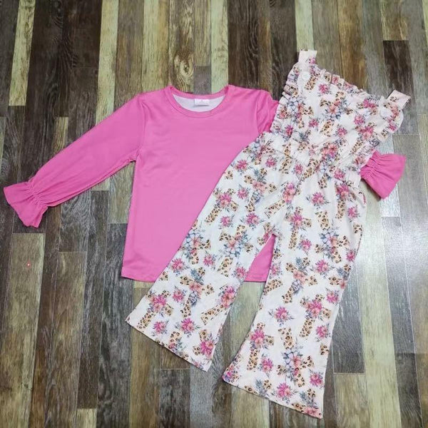 Floral Easter Overalls Flare Pants Outfit
