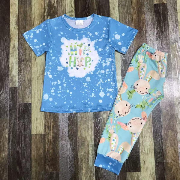 Blue Hip Hop Easter Straight Pants Outfit
