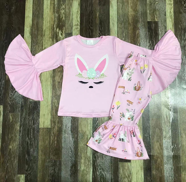 Easter Bunny Bell Flare Pants Outfit