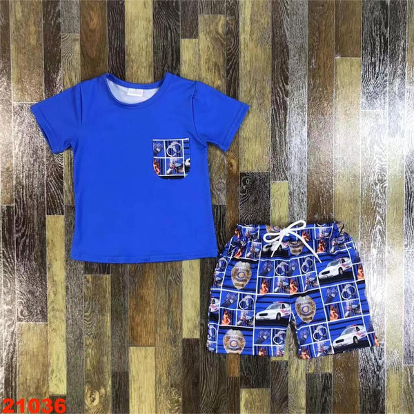 Back the Blue Police Unisex Shorts Outfit