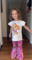Skye Pink Paw Patrol Flare Pants Outfit
