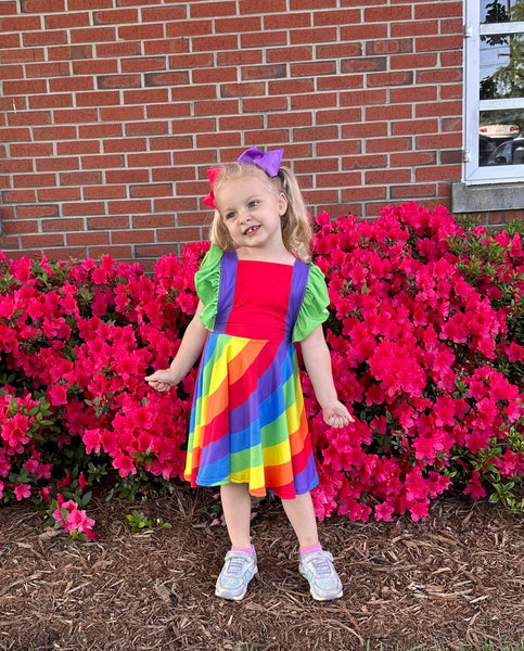 Rainbow Vibrant Twirl Dress