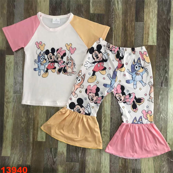 Micky Minnie Bluey Flare Pants Outfit