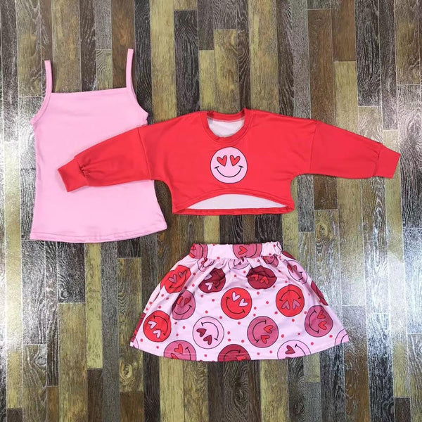 Smiley Face Valentines Day Skirt Outfit