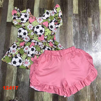 Floral Soccer Ruffle Shorts Outfit