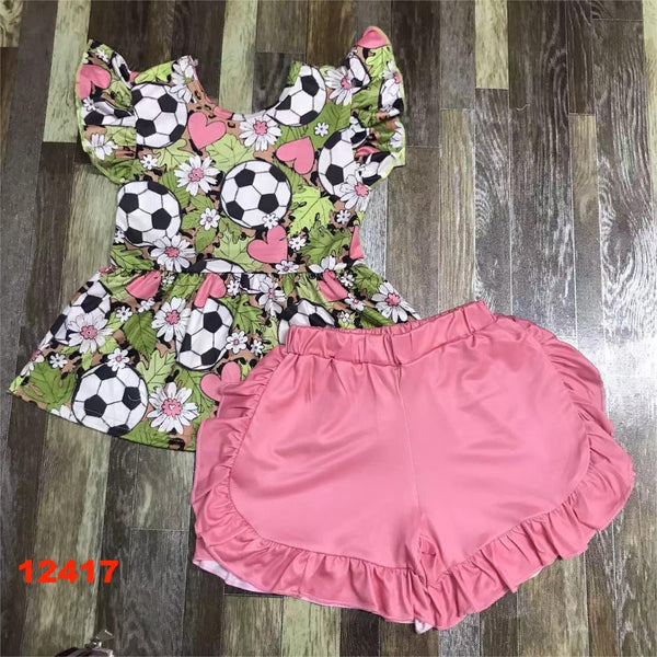 Floral Soccer Ruffle Shorts Outfit