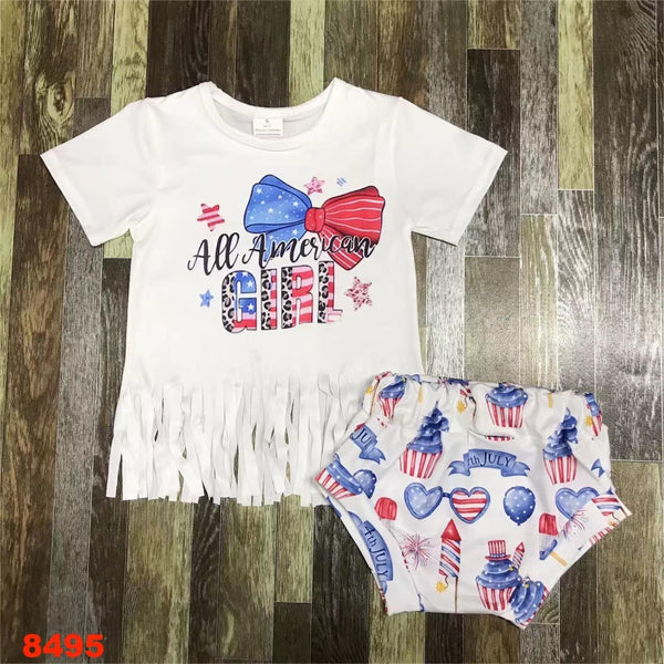 All American Girl Bubble Romper Outfit