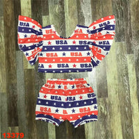 Red White and Blue USA Ruffle Outfit