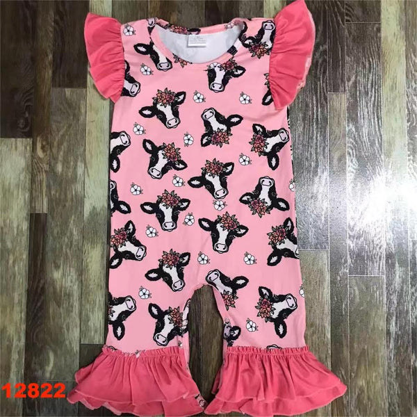 Pink Cow Romper Outfit