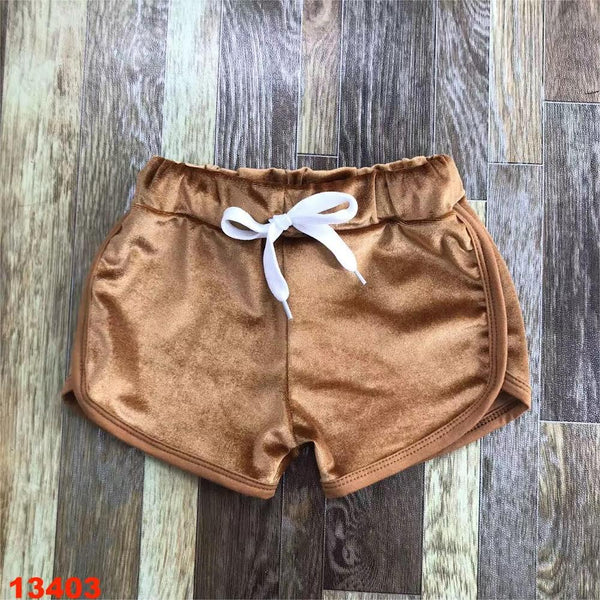 Brown Velour Shorts