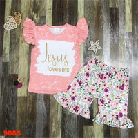 Jesus Loves Me Ruffle Shorts Outfit