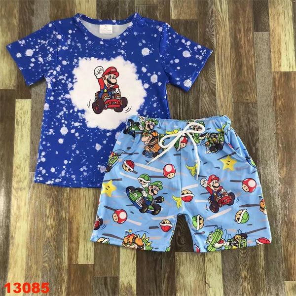 Blue Splatter Mario Kart Unisex Shorts Outfit