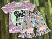 Kid Life Pink Bluey Shorts Outfit
