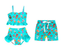 Blue CocoMelon Sibling Set Swimsuit