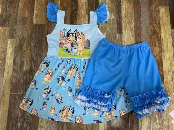 Bluey and Friends Ruffle Shorts Outfit