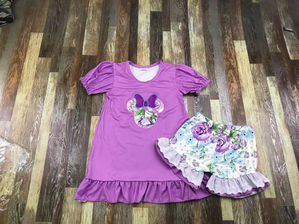 Minnie Purple Lace Shorts Outfit