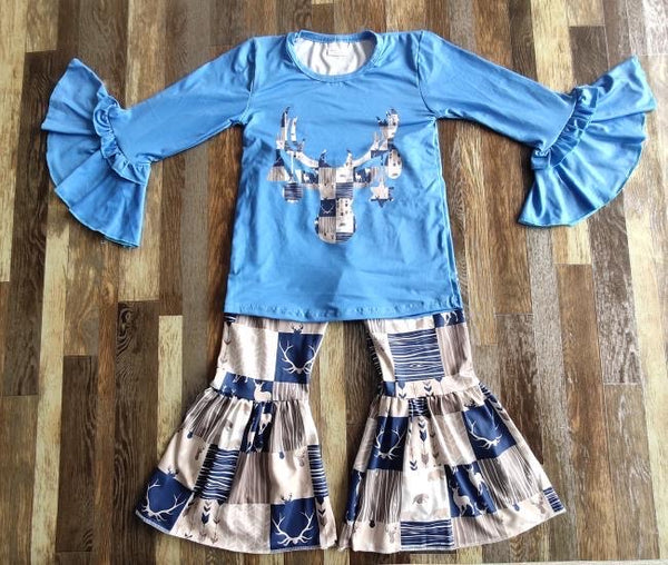 Blue & White Antler Boutique Outfit