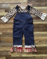Overalls With Cheetah Top Boutique Outfit