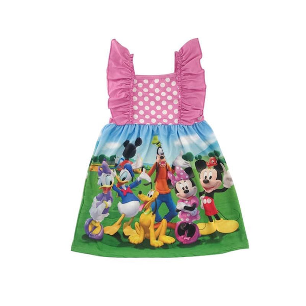Pink Polkadot Mickey & Friends Dress