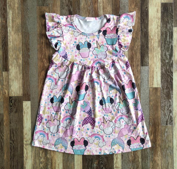 Minnie Ice Cream Flutter Sleeve Dress