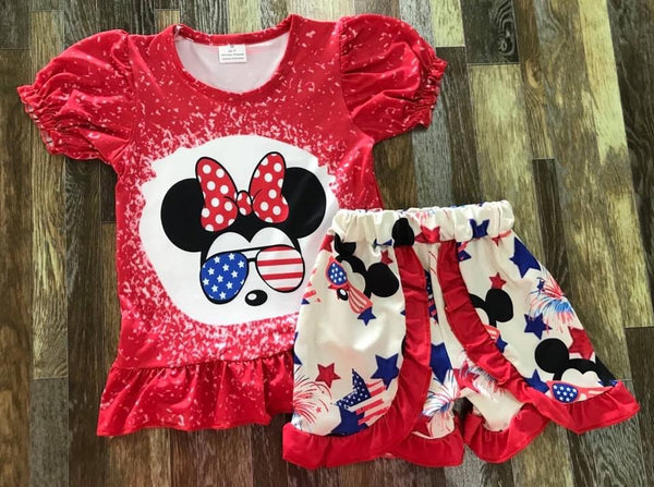 Minnie Fourth Of July Shorts Outfit