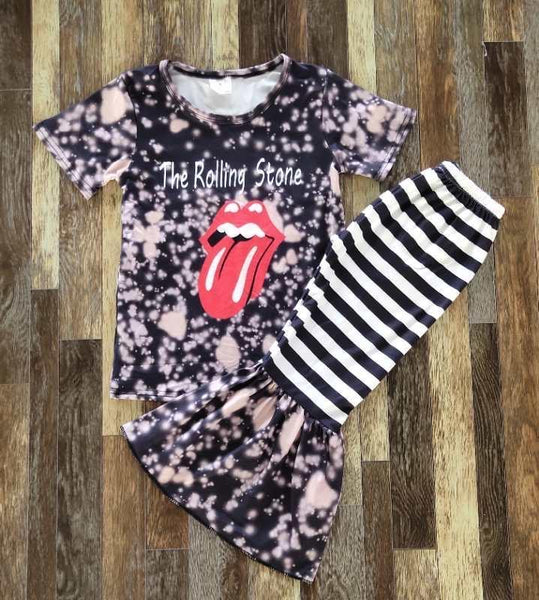 Rolling Stones Distressed Striped Pants Outfit