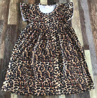 Cheetah Flutter Sleeve Dress