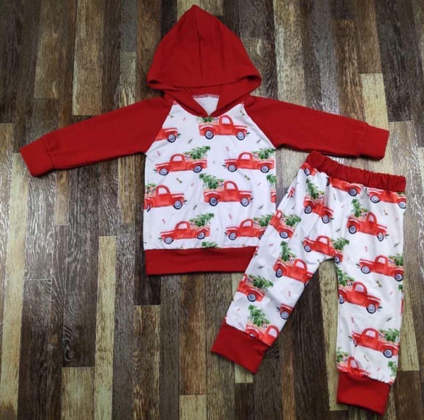 Red Truck Christmas Boys Outfit
