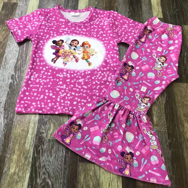 Butterbean’s Cafe Pink Splatter Flare Pants Outfit