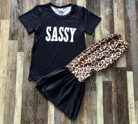 Black Cheetah Sassy Flare Outfit