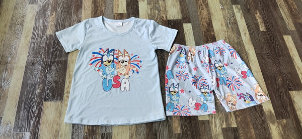 Bluey America Shorts Outfit