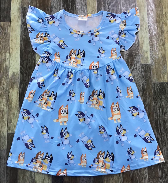 Bluey Flutter Sleeve Dress
