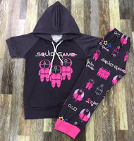 Squid Games Black and Pink Short Sleeve Jogger