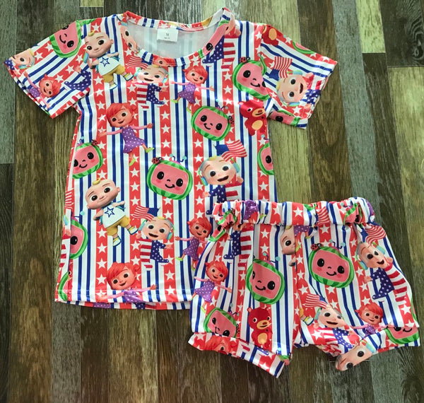 Cocomelon America Shorts Outfit