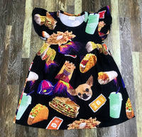 Taco Bell Flutter Sleeve Dress