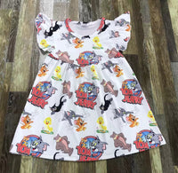 Tom and Jerry Flutter Sleeve Dress