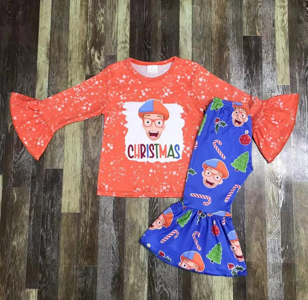 Blippi Christmas Flare Pants Outfit