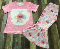 Pink Coco Melon Bunny Flare Pants Outfit