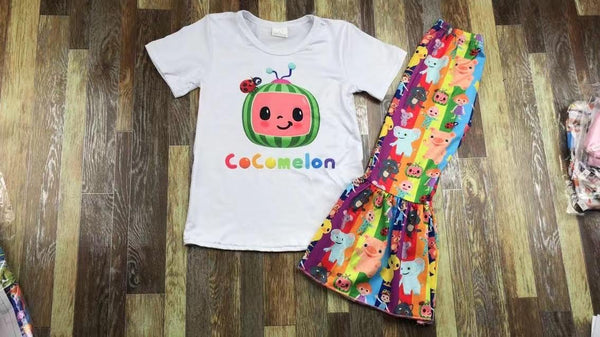 Rainbow Cocomelon Flare Pants Outfit