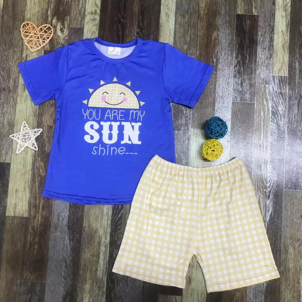 You Are My Sunshine Gingham Shorts Outfit