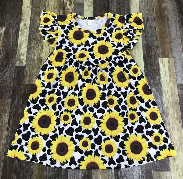 Sunflower Leopard Flutter Sleeve Dress