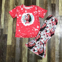 Red Splatter Moana Flare Pants Outfit