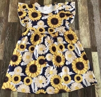 Sunflower Daisy Flutter Sleeve Dress
