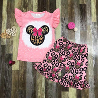 Minnie Cheetah Bow Ruffle Outfit