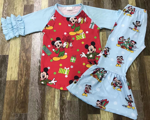 Mickey Christmas Presents Flare Pants Outfit
