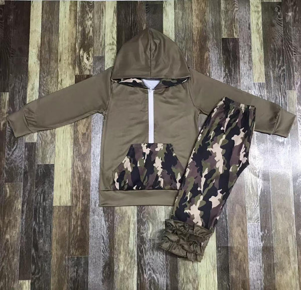 Army Jogger Ruffle Pants Outfit
