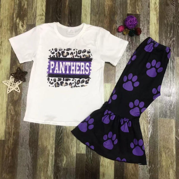 Purple Panthers Flare Pants Outfit