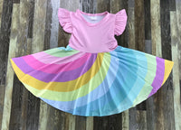 Rainbow Pastel Twirl Dress