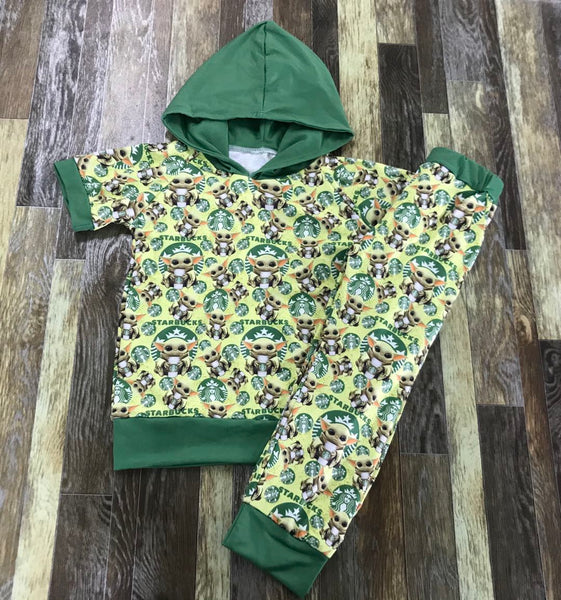 Baby Yoda Starbucks Light Green Jogger Outfit