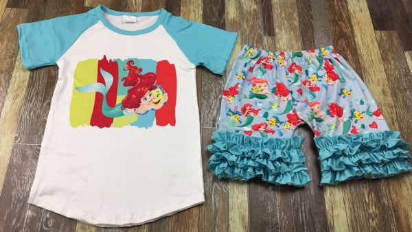 Little Mermaid Flounder Shorts Outfit
